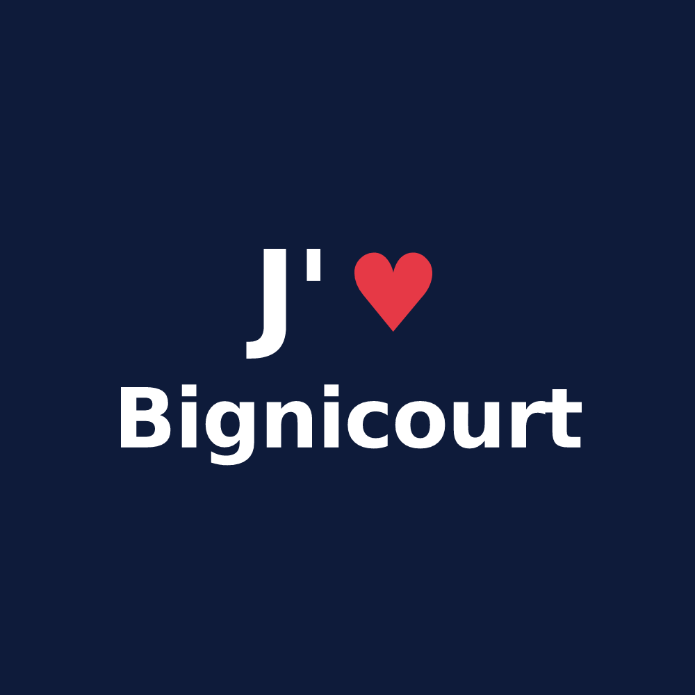 T-shirt personnalisé Bignicourt — design J'aime Bignicourt