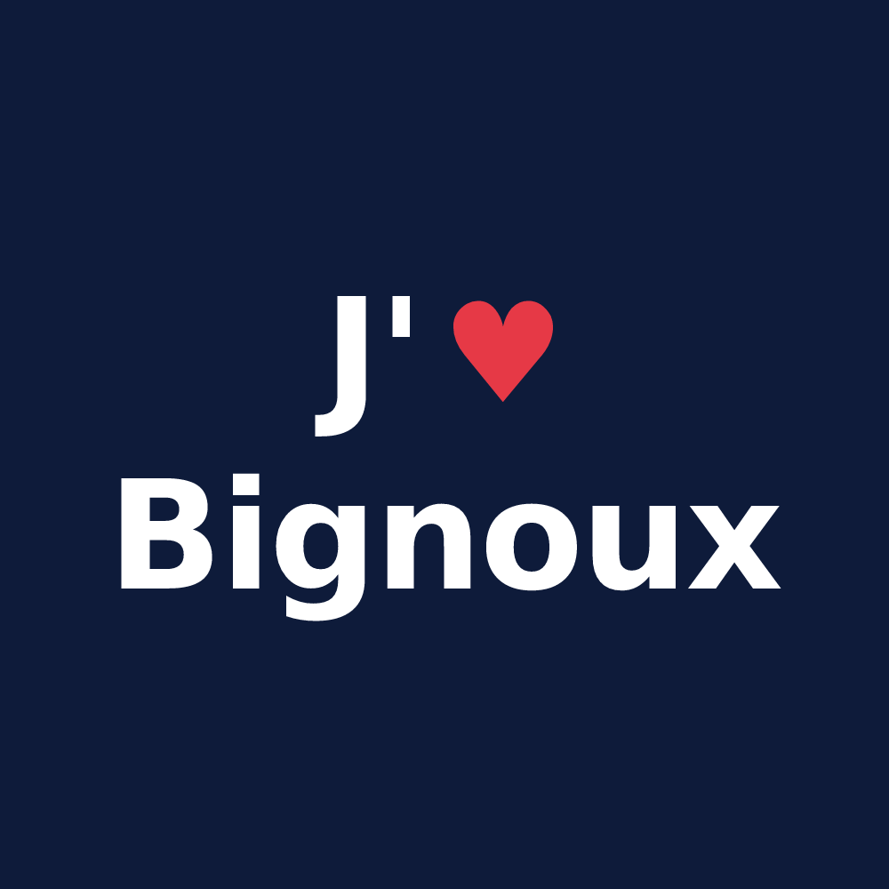 T-shirt personnalisé Bignoux — design J'aime Bignoux