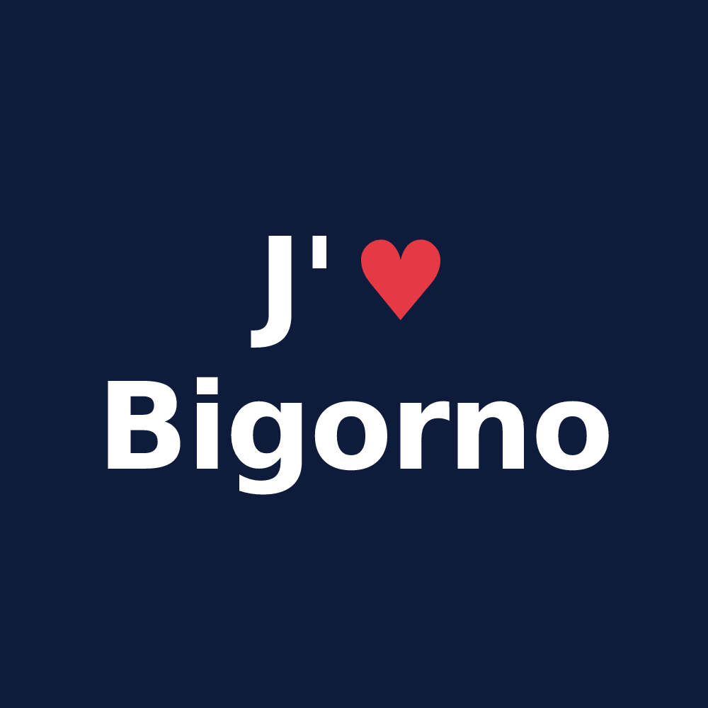 T-shirt personnalisé Bigorno — design J'aime Bigorno