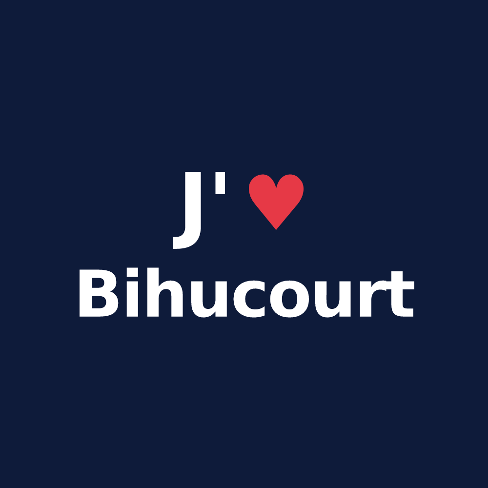 T-shirt personnalisé Bihucourt — design J'aime Bihucourt