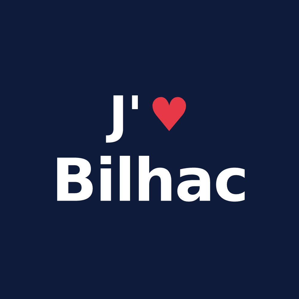 T-shirt personnalisé Bilhac — design J'aime Bilhac