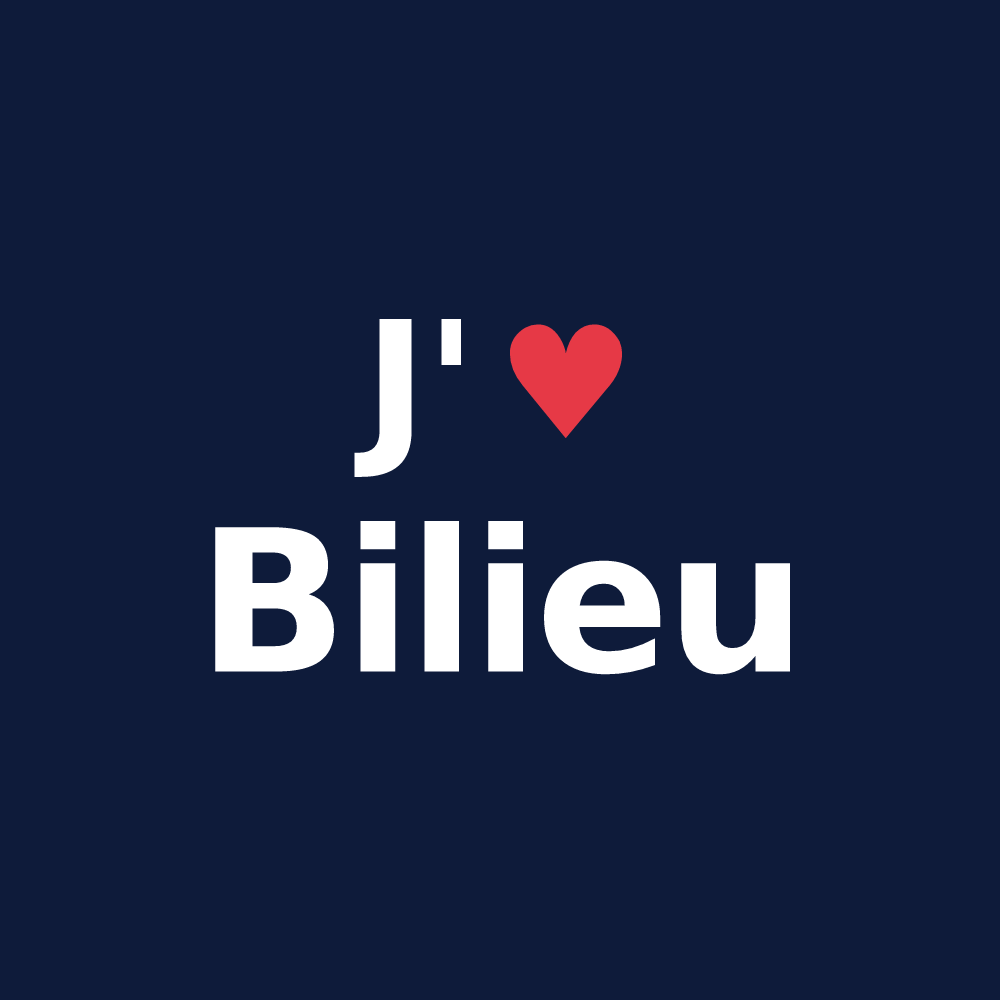T-shirt personnalisé Bilieu — design J'aime Bilieu