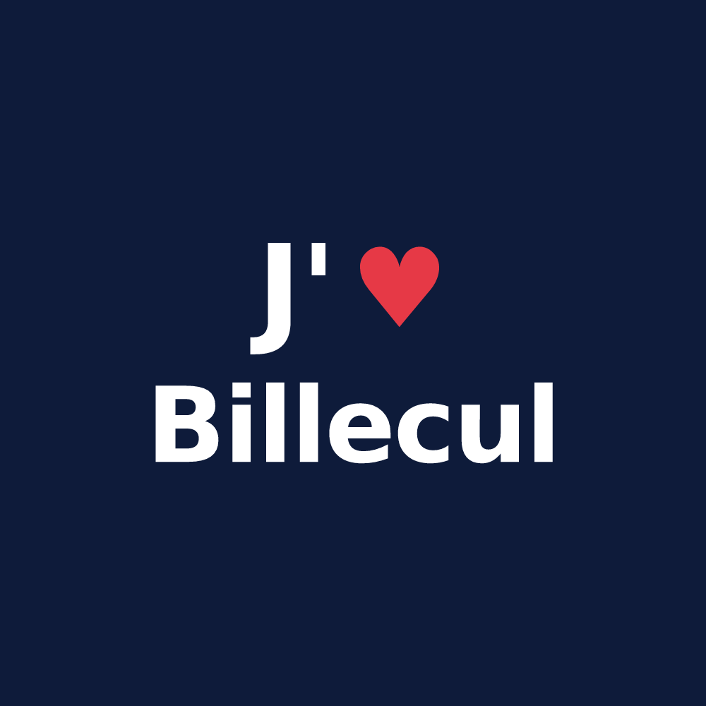 T-shirt personnalisé Billecul — design J'aime Billecul