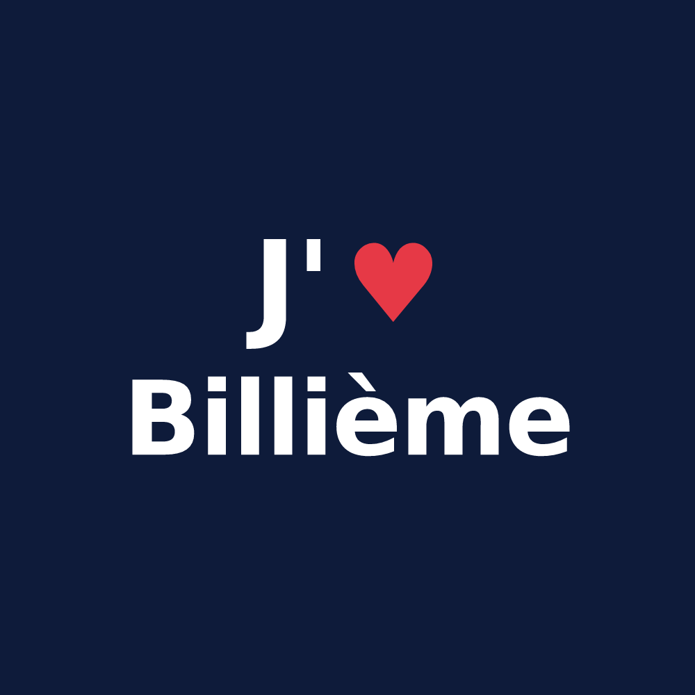 T-shirt personnalisé Billième — design J'aime Billième