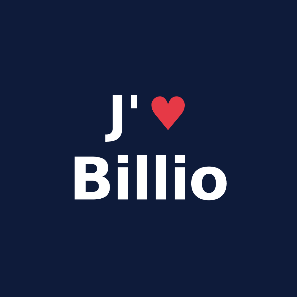 T-shirt personnalisé Billio — design J'aime Billio