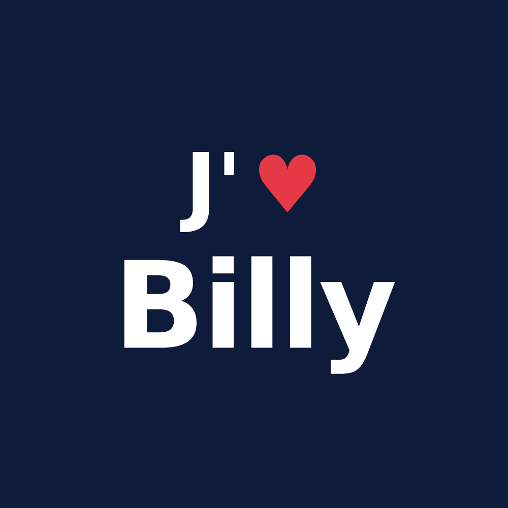 T-shirt personnalisé Billy — design J'aime Billy