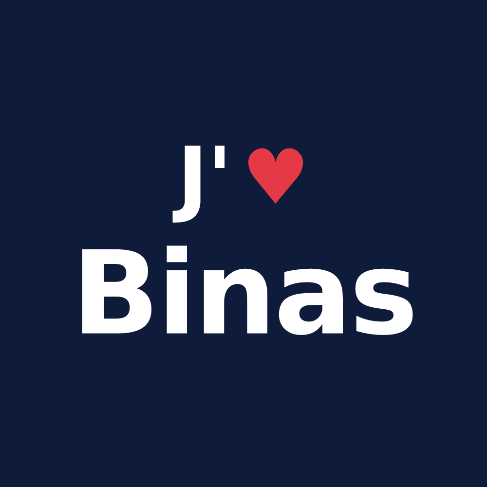 T-shirt personnalisé Binas — design J'aime Binas