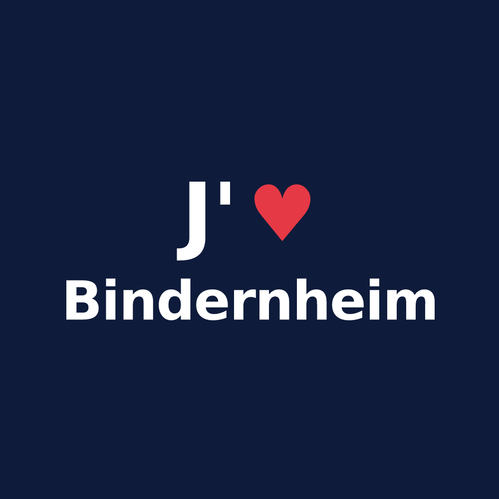 T-shirt personnalisé Bindernheim — design J'aime Bindernheim