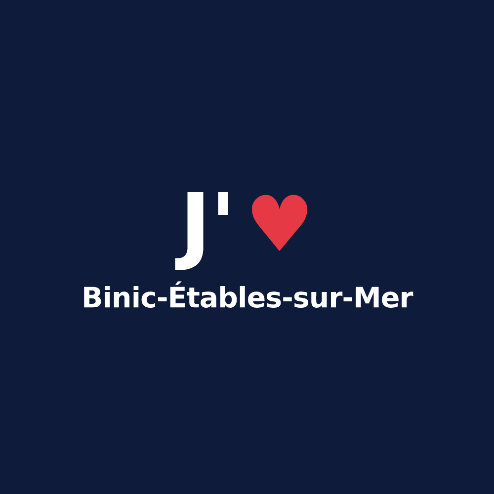 T-shirt personnalisé Binic-Étables-sur-Mer — design J'aime Binic-Étables-sur-Mer