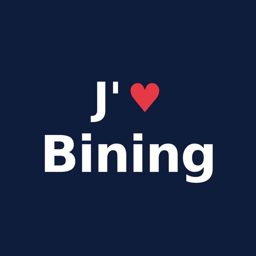 T-shirt personnalisé Bining — design J'aime Bining
