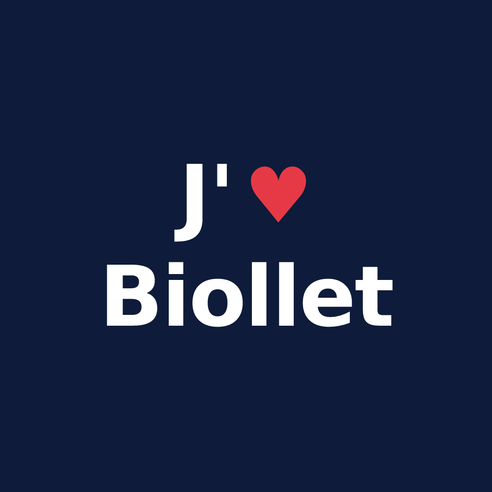 T-shirt personnalisé Biollet — design « J'aime Biollet » imprimé sur le t-shirt