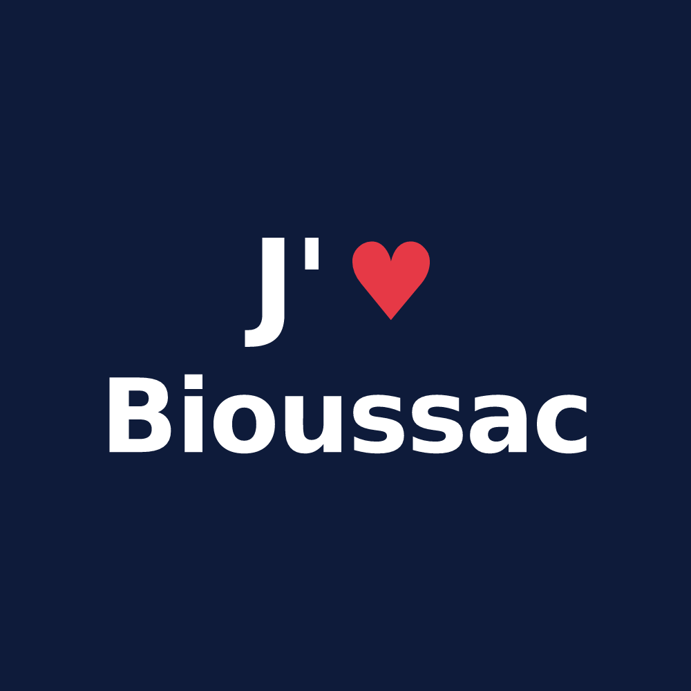 T-shirt personnalisé Bioussac — design J'aime Bioussac