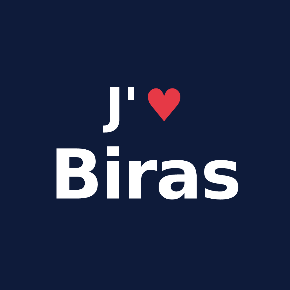 T-shirt personnalisé Biras — design J'aime Biras