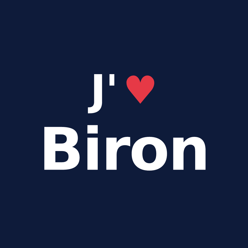 T-shirt personnalisé Biron — design J'aime Biron