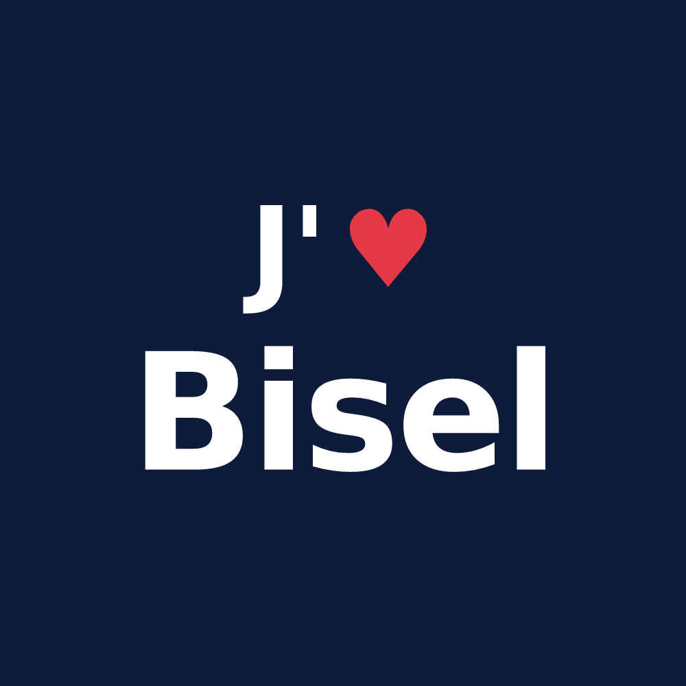 T-shirt personnalisé Bisel — design « J'aime Bisel » imprimé sur le t-shirt