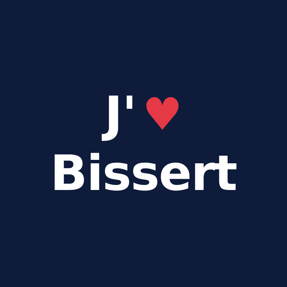 T-shirt personnalisé Bissert — design J'aime Bissert