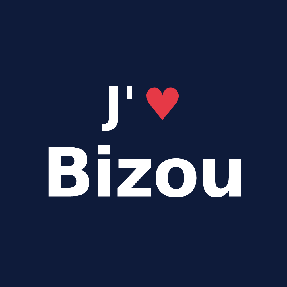 T-shirt personnalisé Bizou — design J'aime Bizou