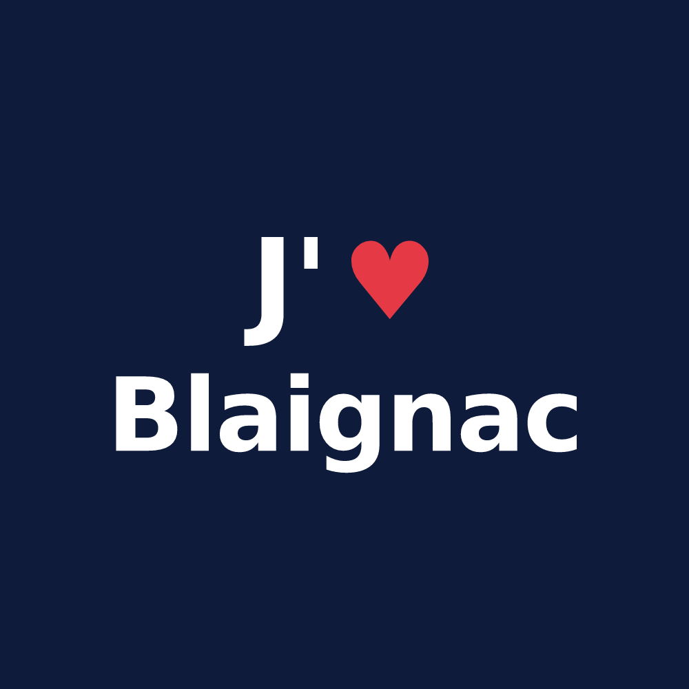 T-shirt personnalisé Blaignac — design J'aime Blaignac