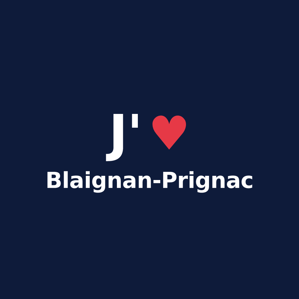 T-shirt personnalisé Blaignan-Prignac — design J'aime Blaignan-Prignac