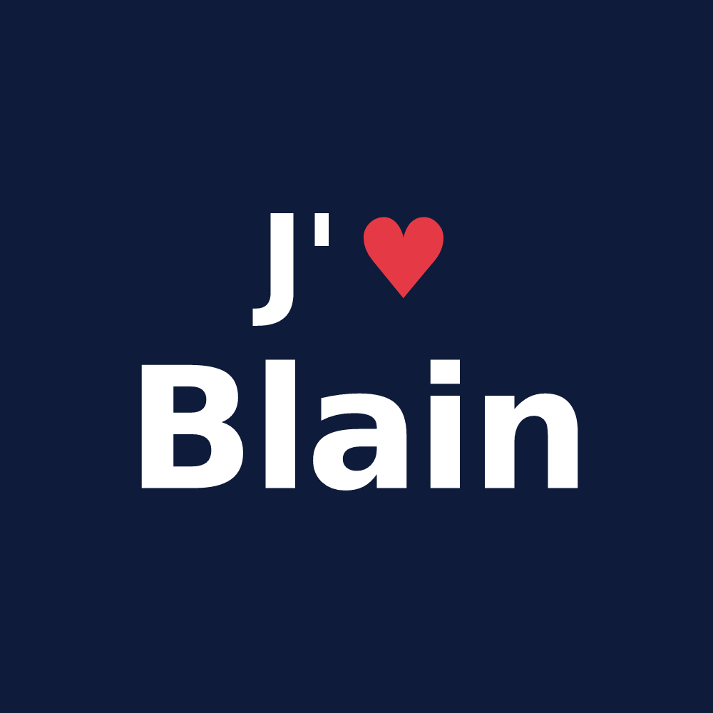 T-shirt personnalisé Blain — design J'aime Blain