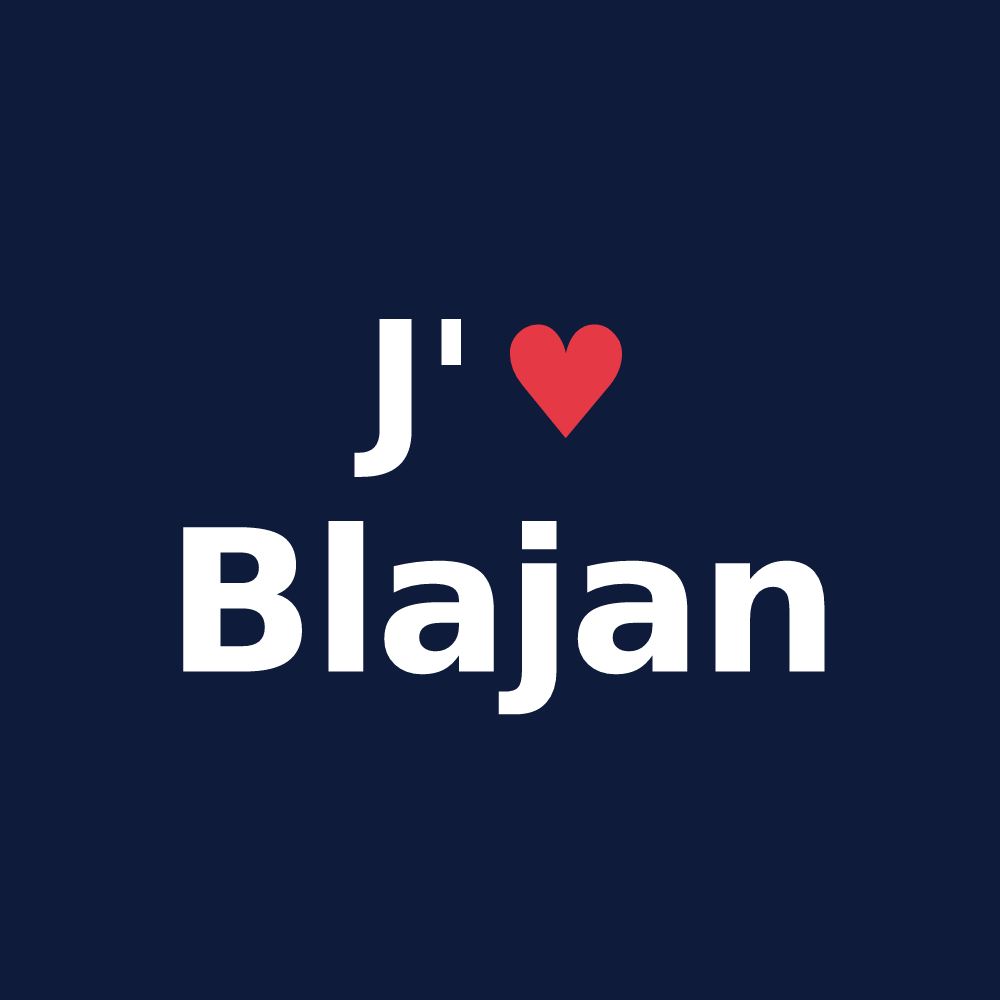 T-shirt personnalisé Blajan — design J'aime Blajan