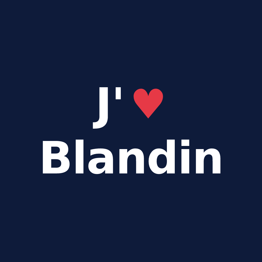 T-shirt personnalisé Blandin — design « J'aime Blandin » imprimé sur le t-shirt