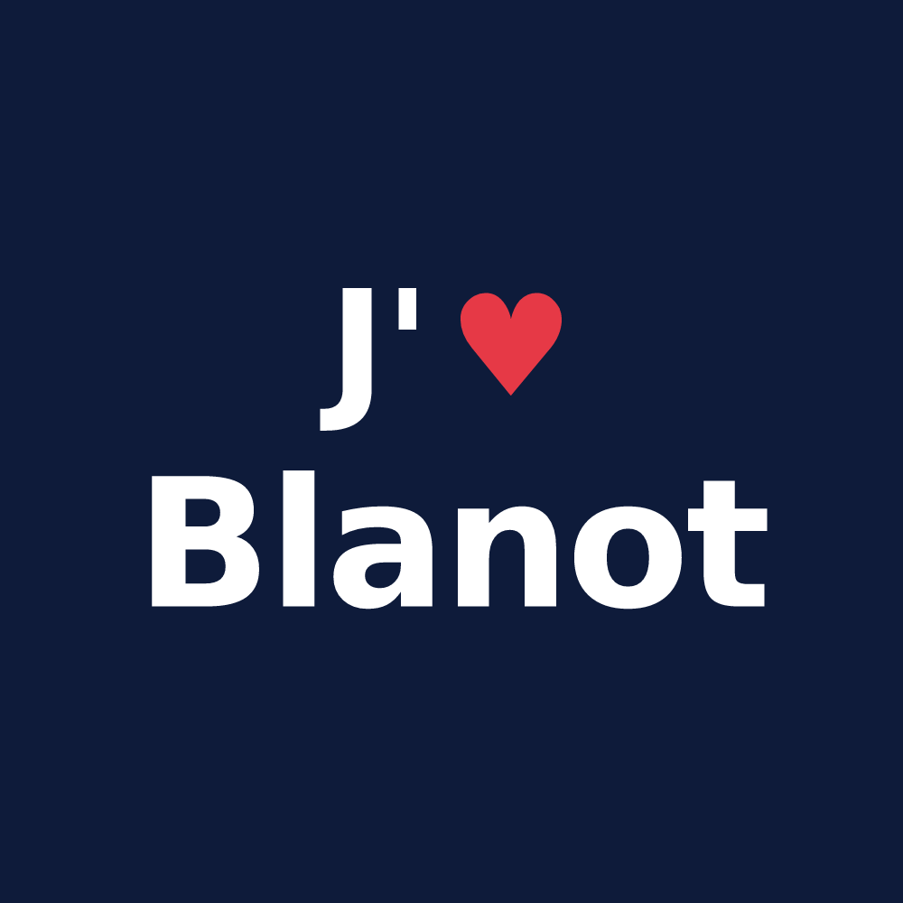 T-shirt personnalisé Blanot — design J'aime Blanot