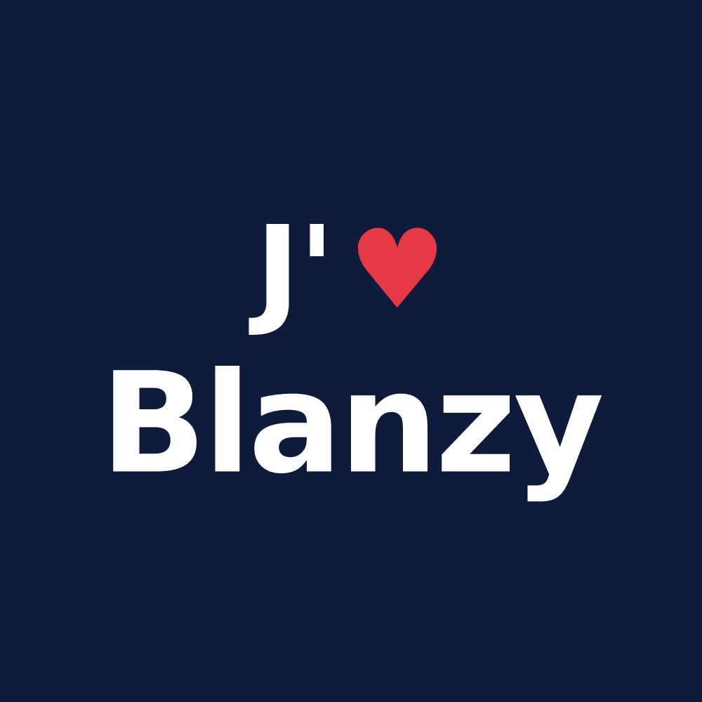 T-shirt personnalisé Blanzy — design J'aime Blanzy