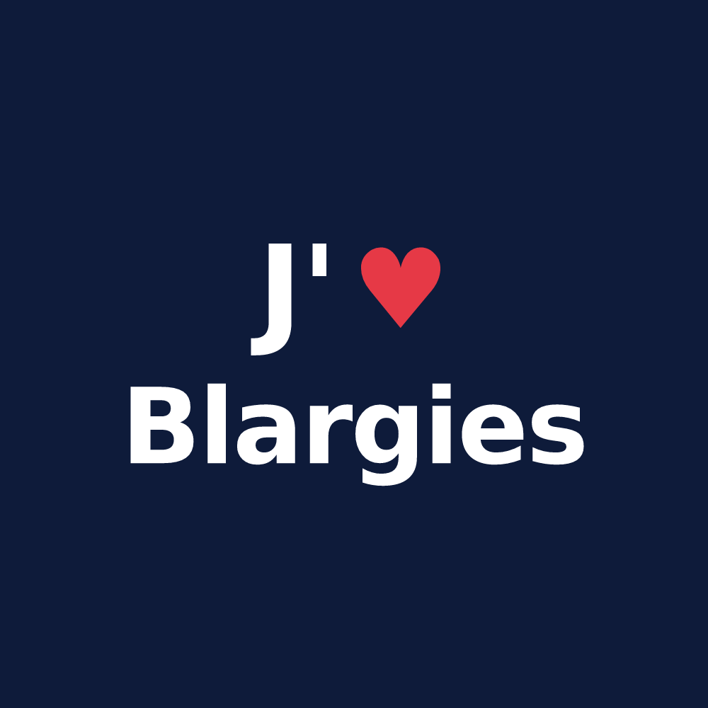 T-shirt personnalisé Blargies — design J'aime Blargies