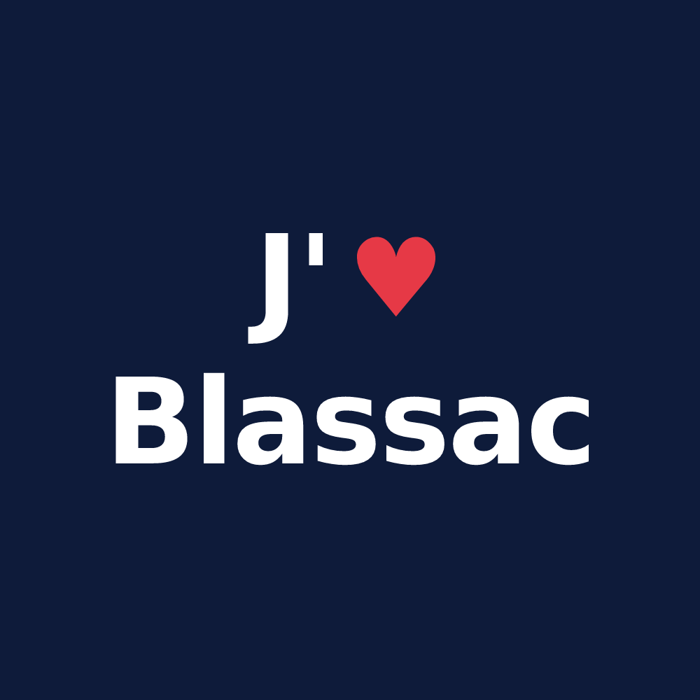 T-shirt personnalisé Blassac — design J'aime Blassac