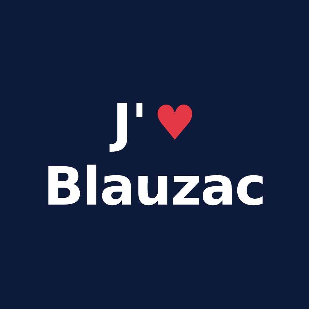 T-shirt personnalisé Blauzac — design J'aime Blauzac