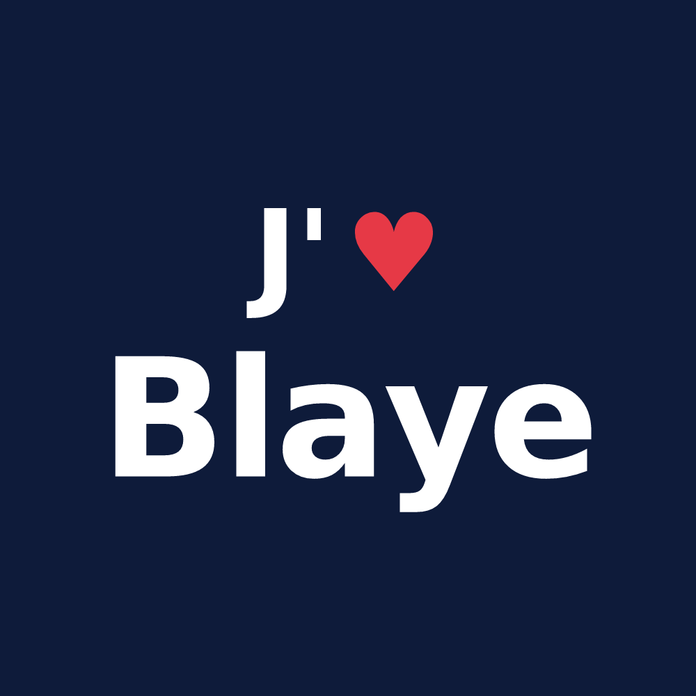 T-shirt personnalisé Blaye — design J'aime Blaye