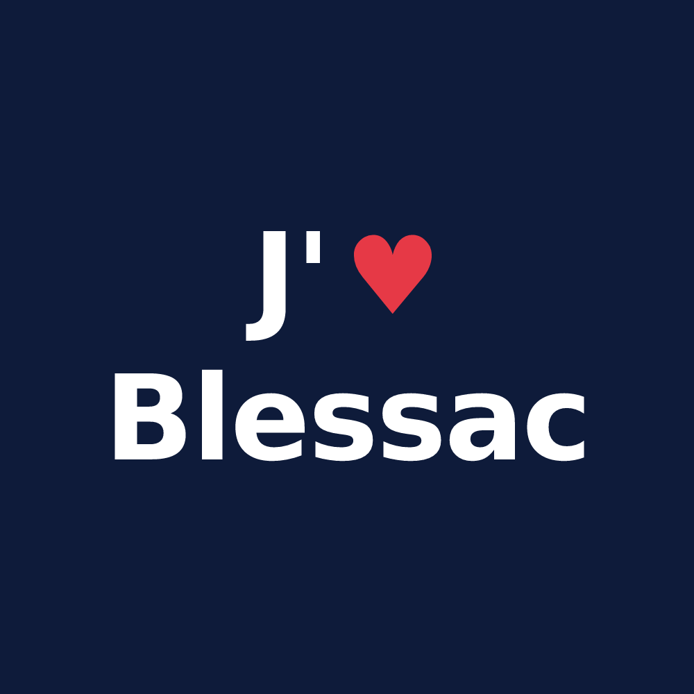 T-shirt personnalisé Blessac — design J'aime Blessac