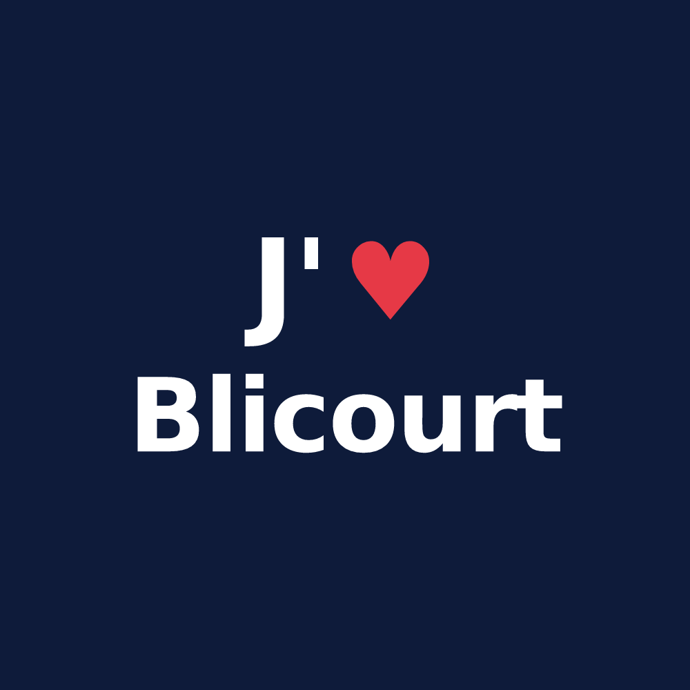 T-shirt personnalisé Blicourt — design J'aime Blicourt