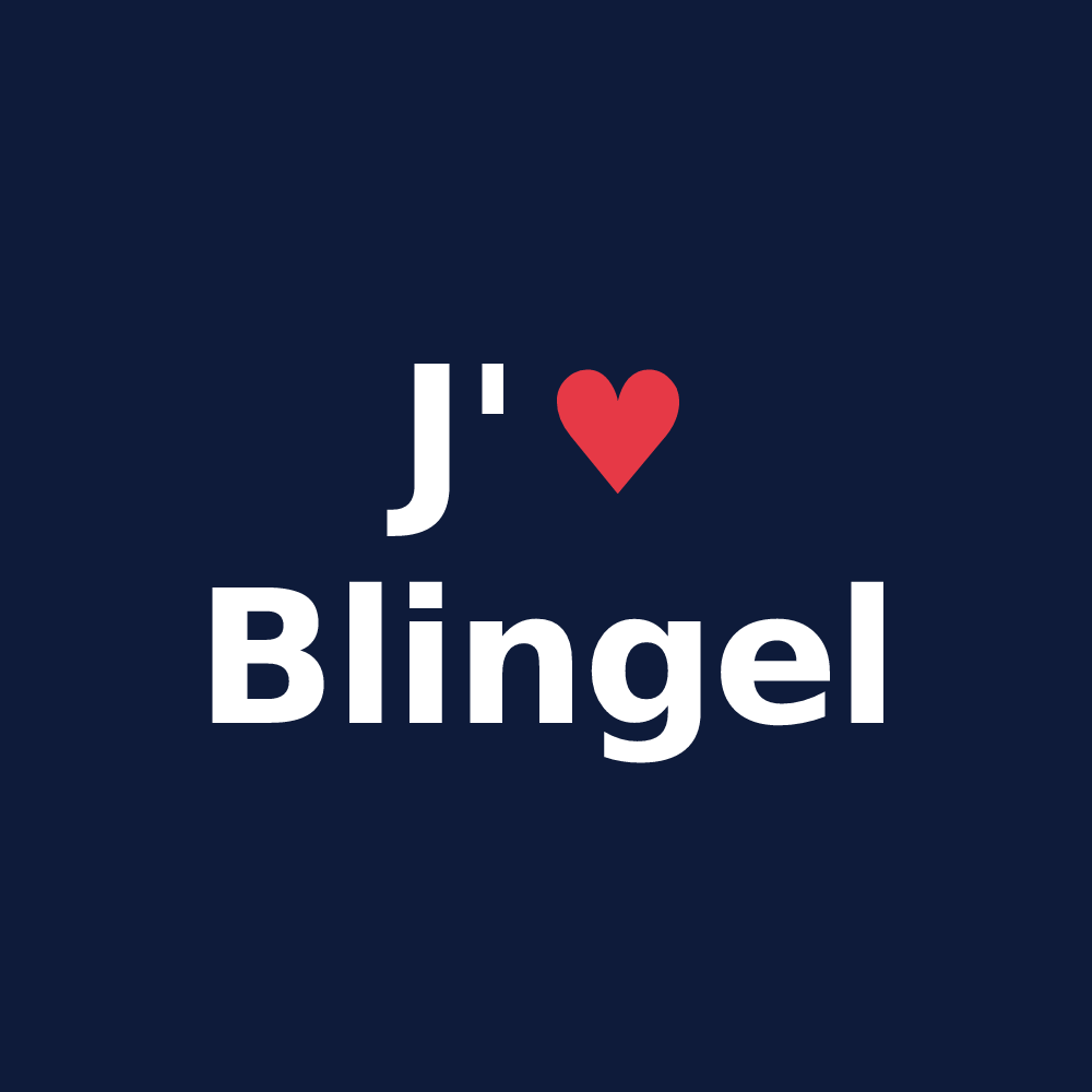 T-shirt personnalisé Blingel — design J'aime Blingel