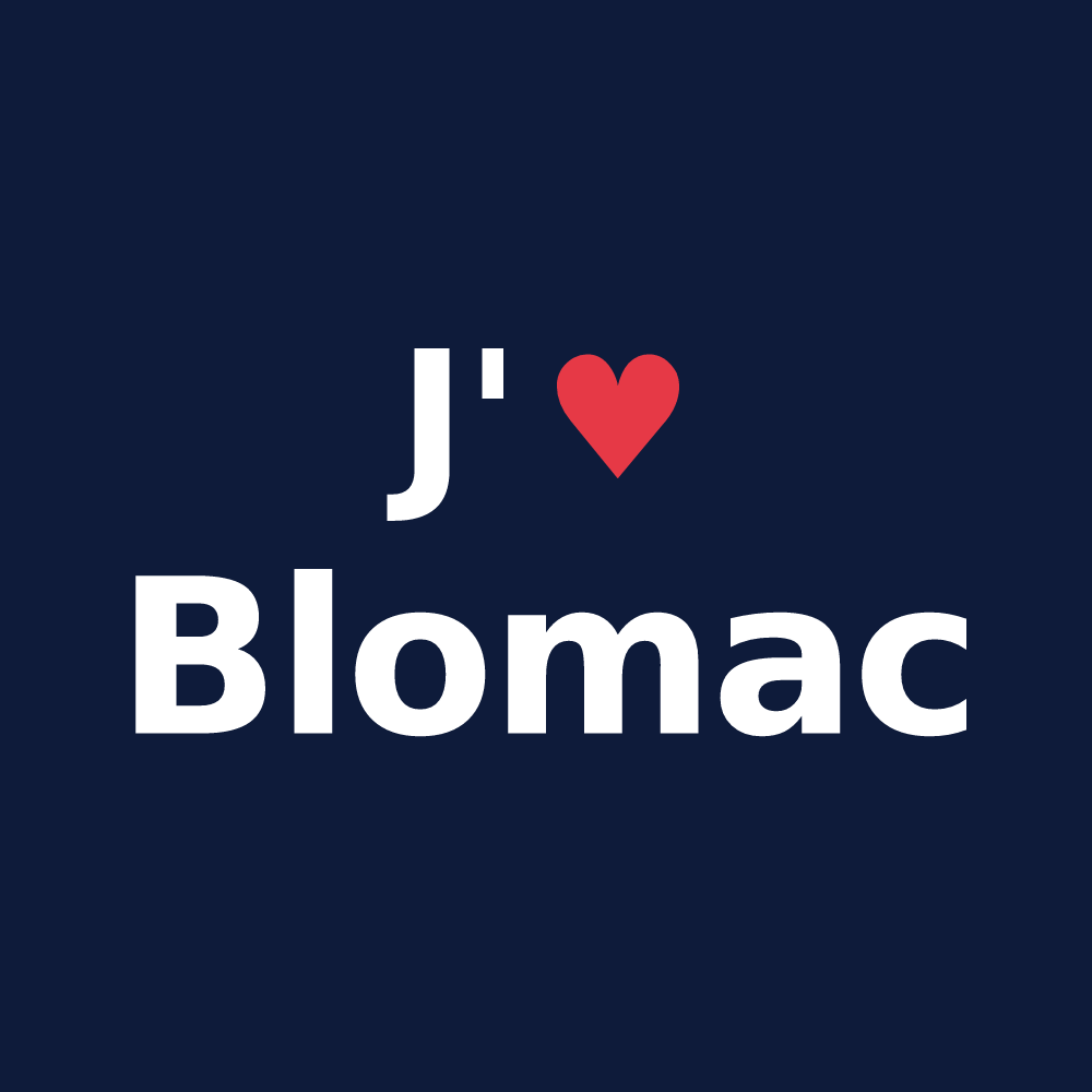 T-shirt personnalisé Blomac — design J'aime Blomac