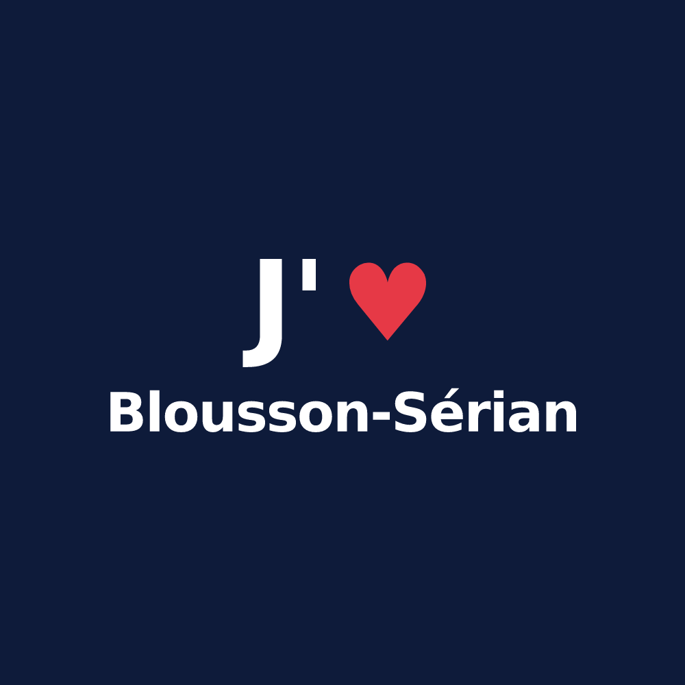 T-shirt personnalisé Blousson-Sérian — design « J'aime Blousson-Sérian » imprimé sur le t-shirt