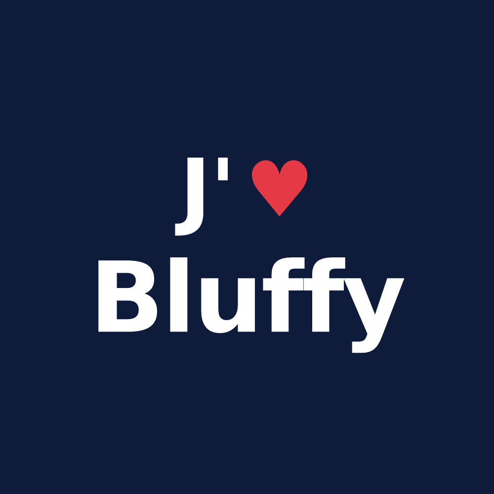 T-shirt personnalisé Bluffy — design J'aime Bluffy