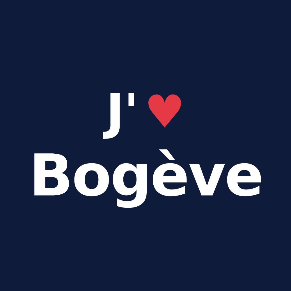 T-shirt personnalisé Bogève — design J'aime Bogève