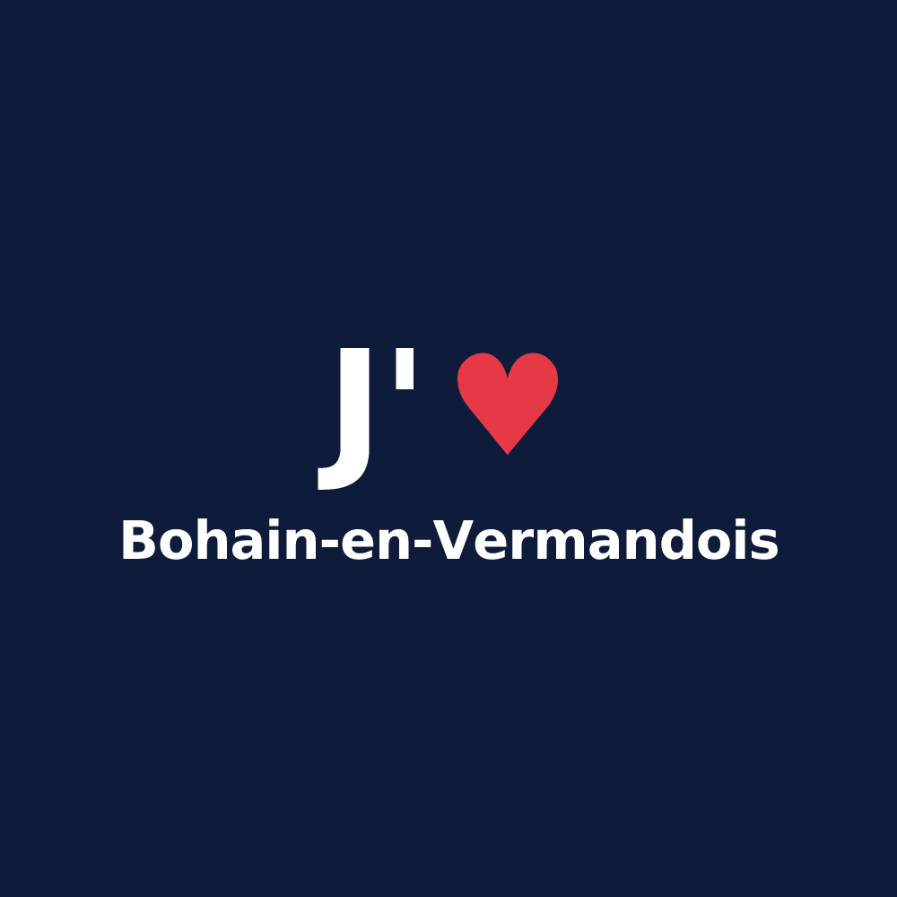 T-shirt personnalisé Bohain-en-Vermandois — design « J'aime Bohain-en-Vermandois » imprimé sur le t-shirt