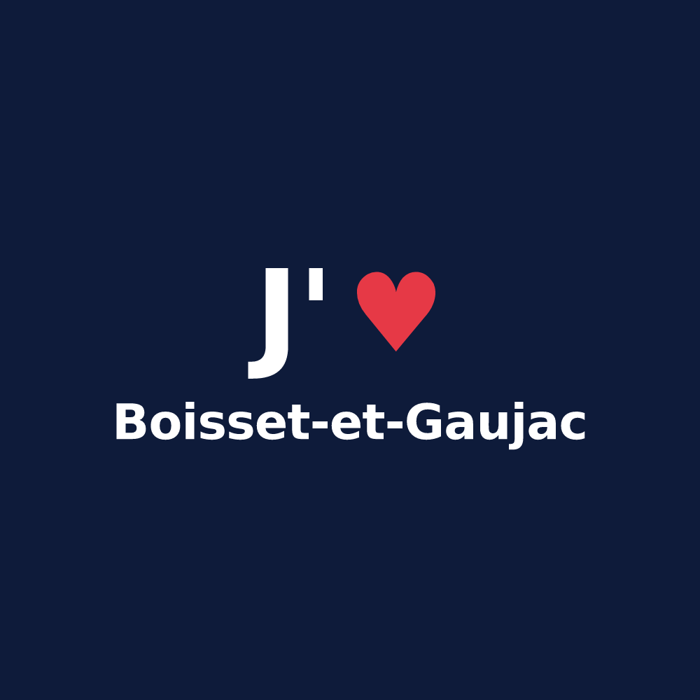 T-shirt personnalisé Boisset-et-Gaujac — design J'aime Boisset-et-Gaujac