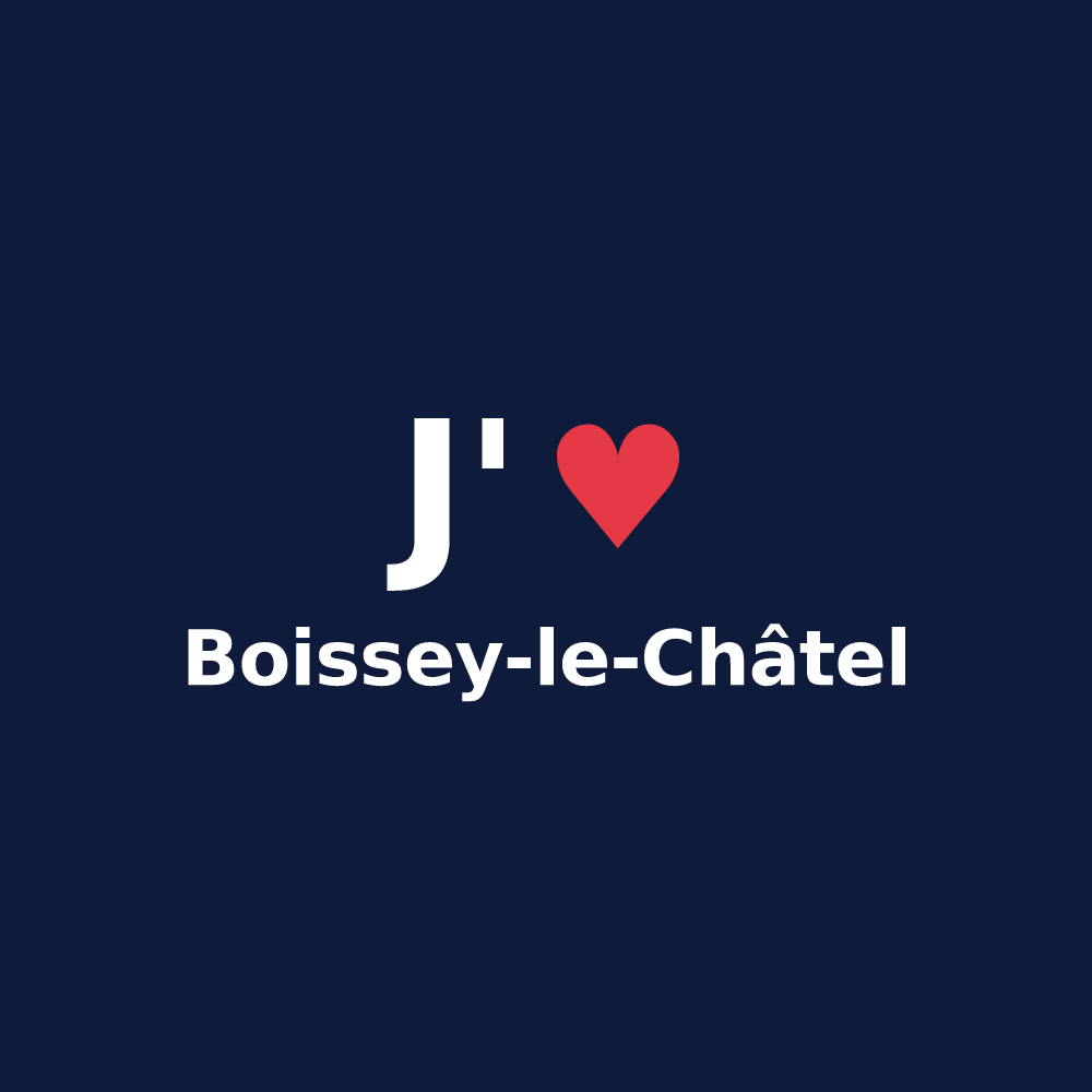 T-shirt personnalisé Boissey-le-Châtel — design J'aime Boissey-le-Châtel