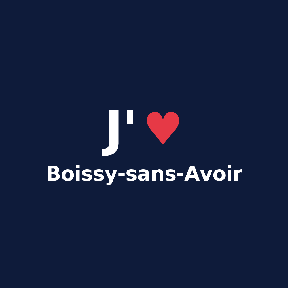 T-shirt personnalisé Boissy-sans-Avoir — design J'aime Boissy-sans-Avoir