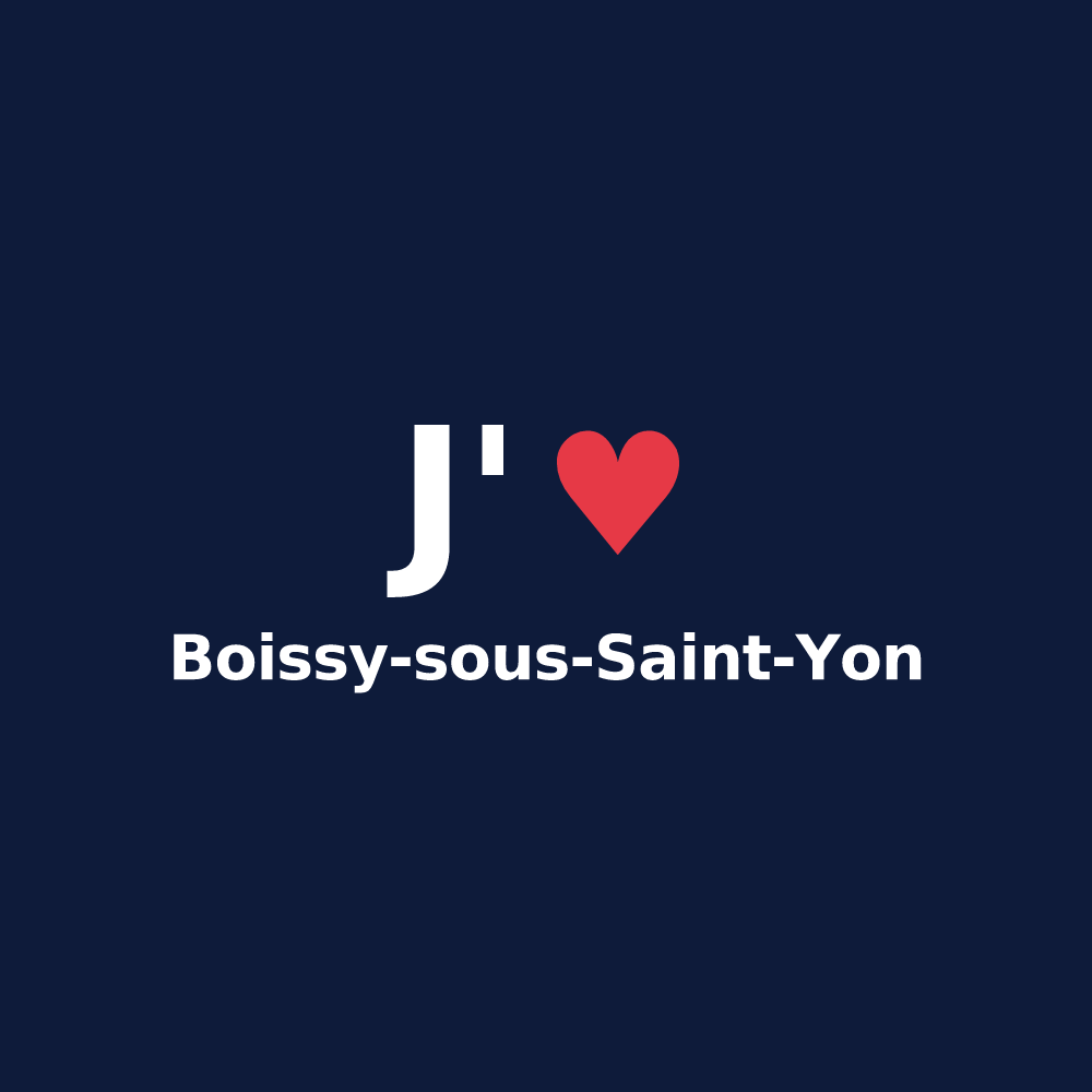 T-shirt personnalisé Boissy-sous-Saint-Yon — design J'aime Boissy-sous-Saint-Yon