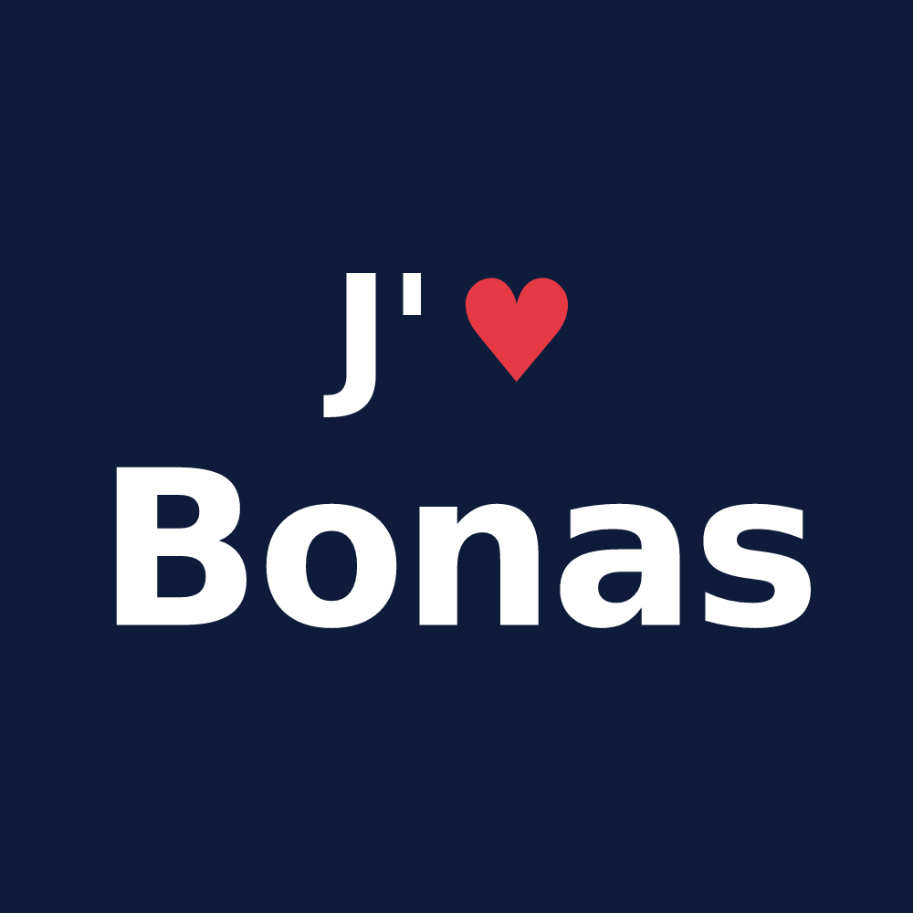 T-shirt personnalisé Bonas — design J'aime Bonas
