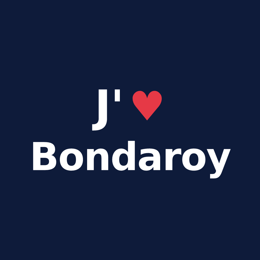 T-shirt personnalisé Bondaroy — design J'aime Bondaroy