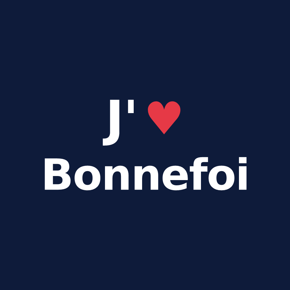 T-shirt personnalisé Bonnefoi — design J'aime Bonnefoi