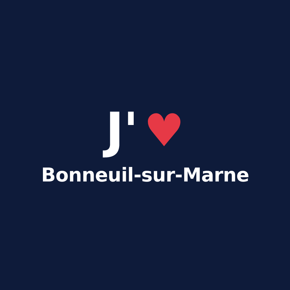T-shirt personnalisé Bonneuil-sur-Marne — design J'aime Bonneuil-sur-Marne