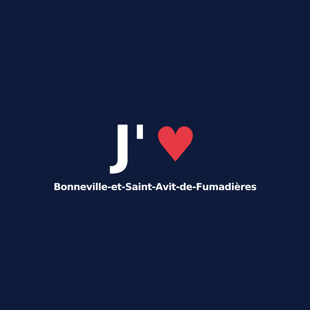 T-shirt personnalisé Bonneville-et-Saint-Avit-de-Fumadières — design J'aime Bonneville-et-Saint-Avit-de-Fumadières