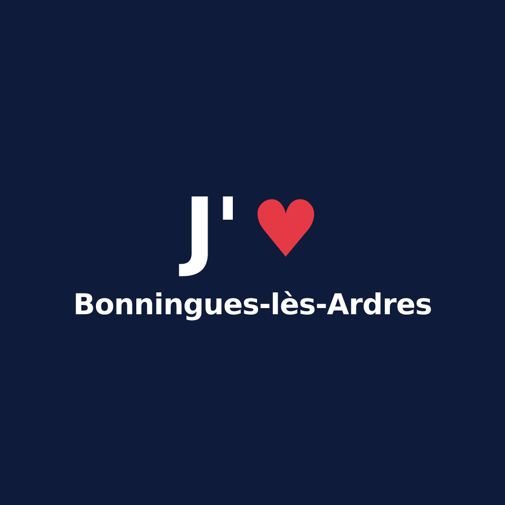 T-shirt personnalisé Bonningues-lès-Ardres — design J'aime Bonningues-lès-Ardres